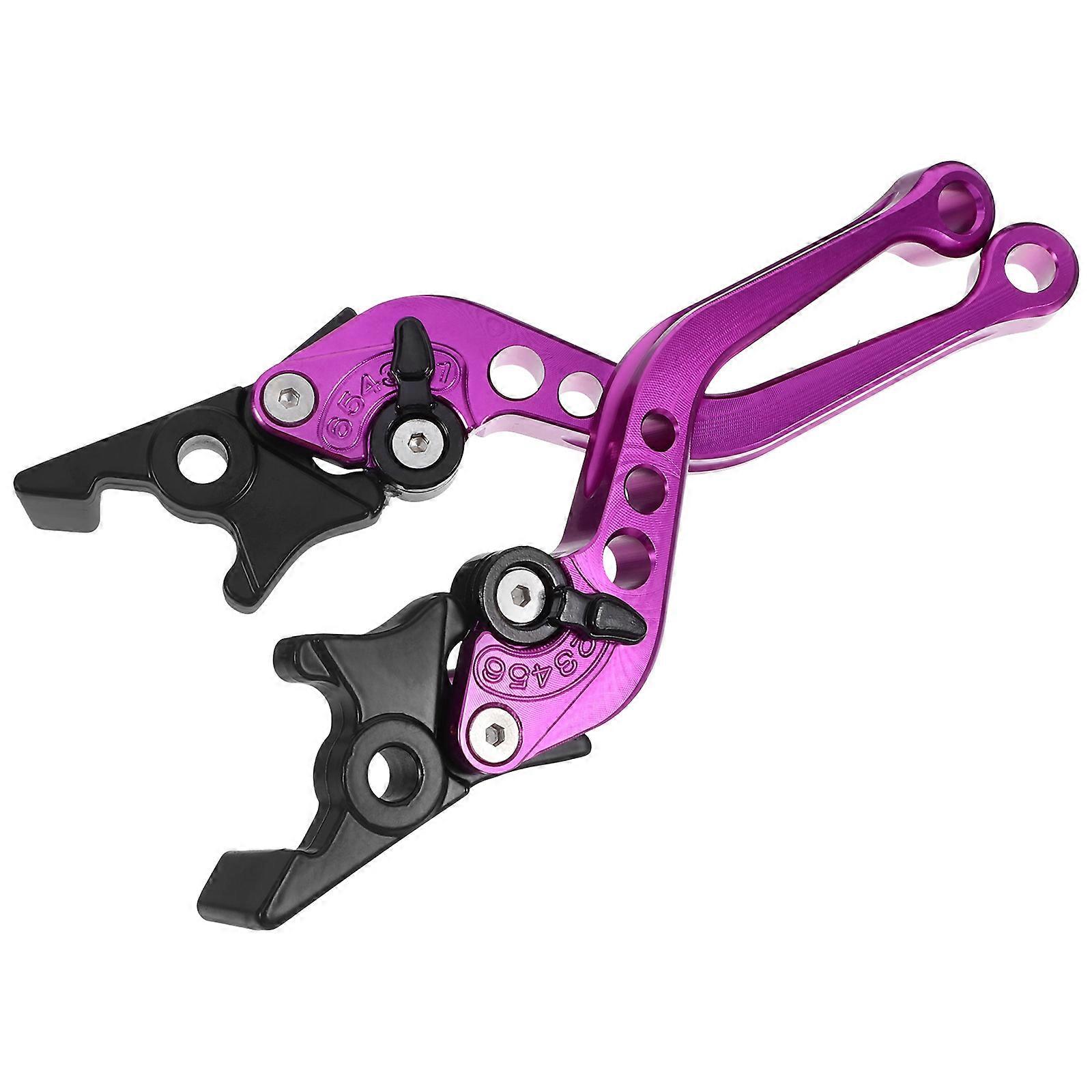 Purple Motorcycle Brake Lever Handle Replacement with 2Pcs for Enhanced Control