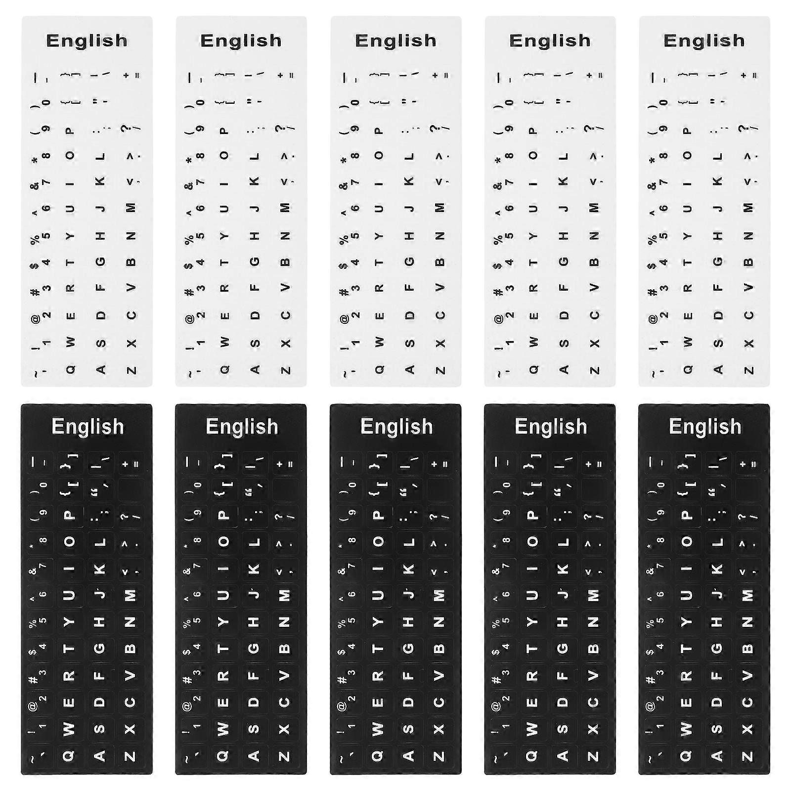 English Keyboard Stickers Key Repair Matte Finish Universal For Desktop And Laptop Daily Use Home Office 10Sheets