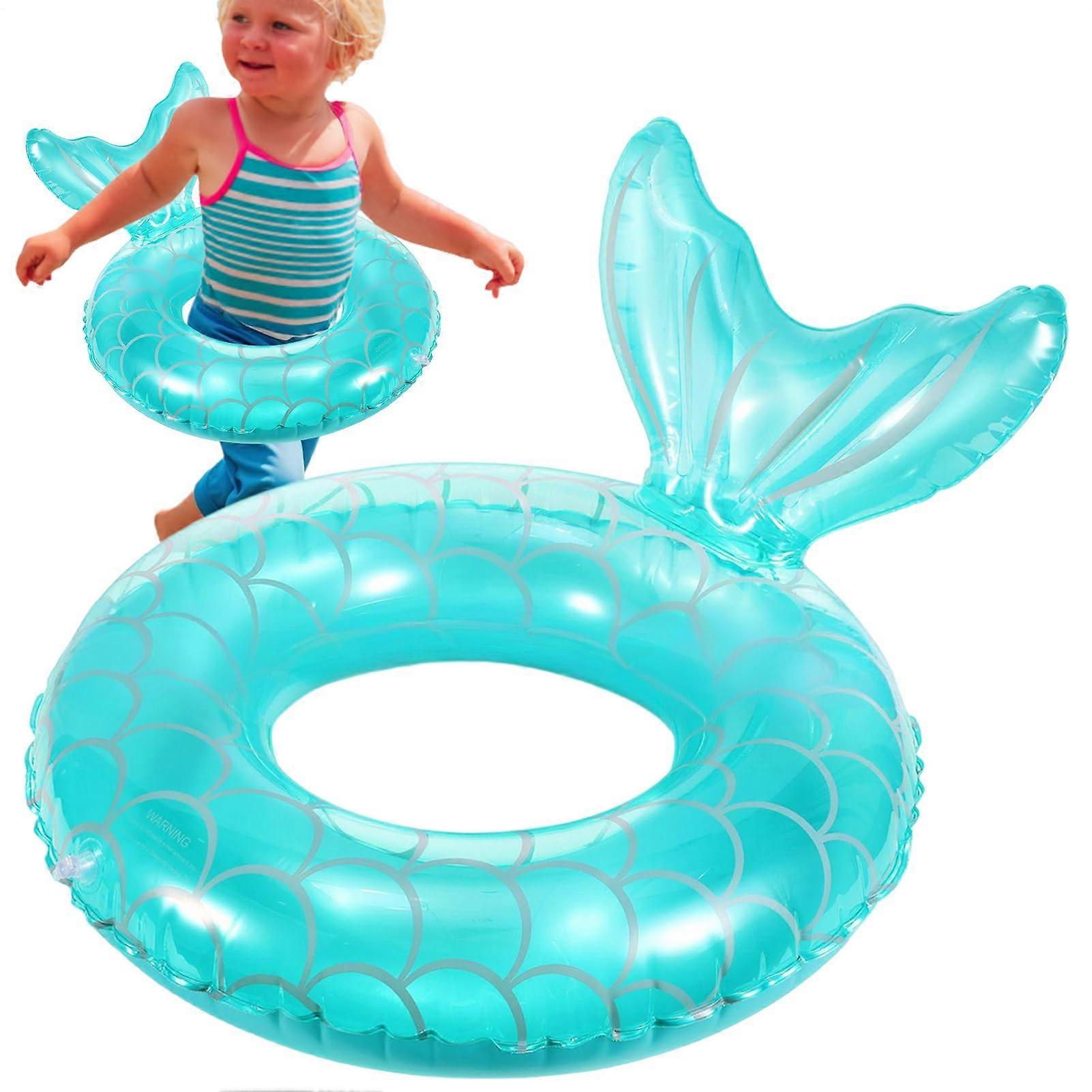 Mermaid Swimming Ring, Toddler Swimming Aid Inflatable Swimming Aid for Babies and Toddlers On And In The Paddling Pool blue