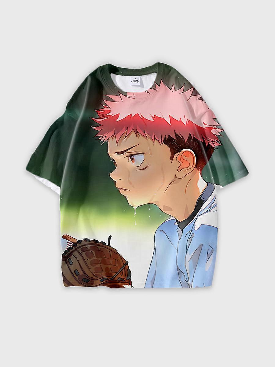 T-shirt round neck Character Pattern loose short sleeve P1664