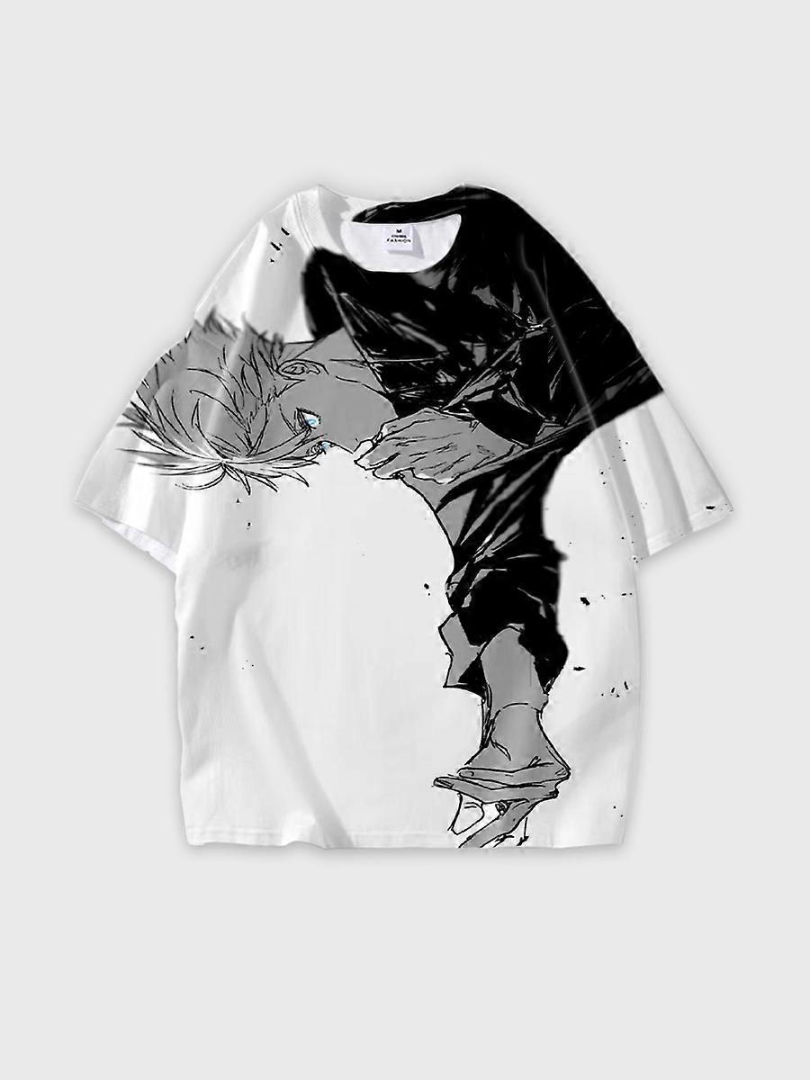 T-shirt round neck Character Pattern loose short sleeve P749