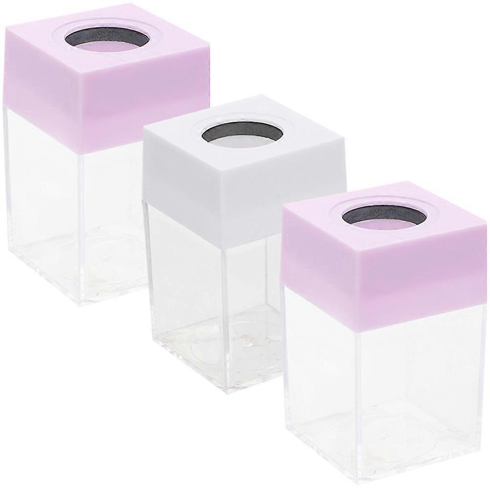 3pcs Paper Clip Holders with Magnetic Top for Storage Use Portable and Compact Assorted Color