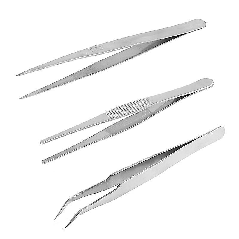 3Pcs Rep Precision Mounting Tool Set Electronic Stainless Steel Tweezers