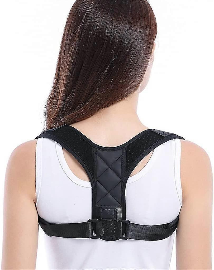 Adjustable Posture Corrector Back Support Belt for Men and Women, XXL Black Lumbar Support Corset, Full Moon Charitable