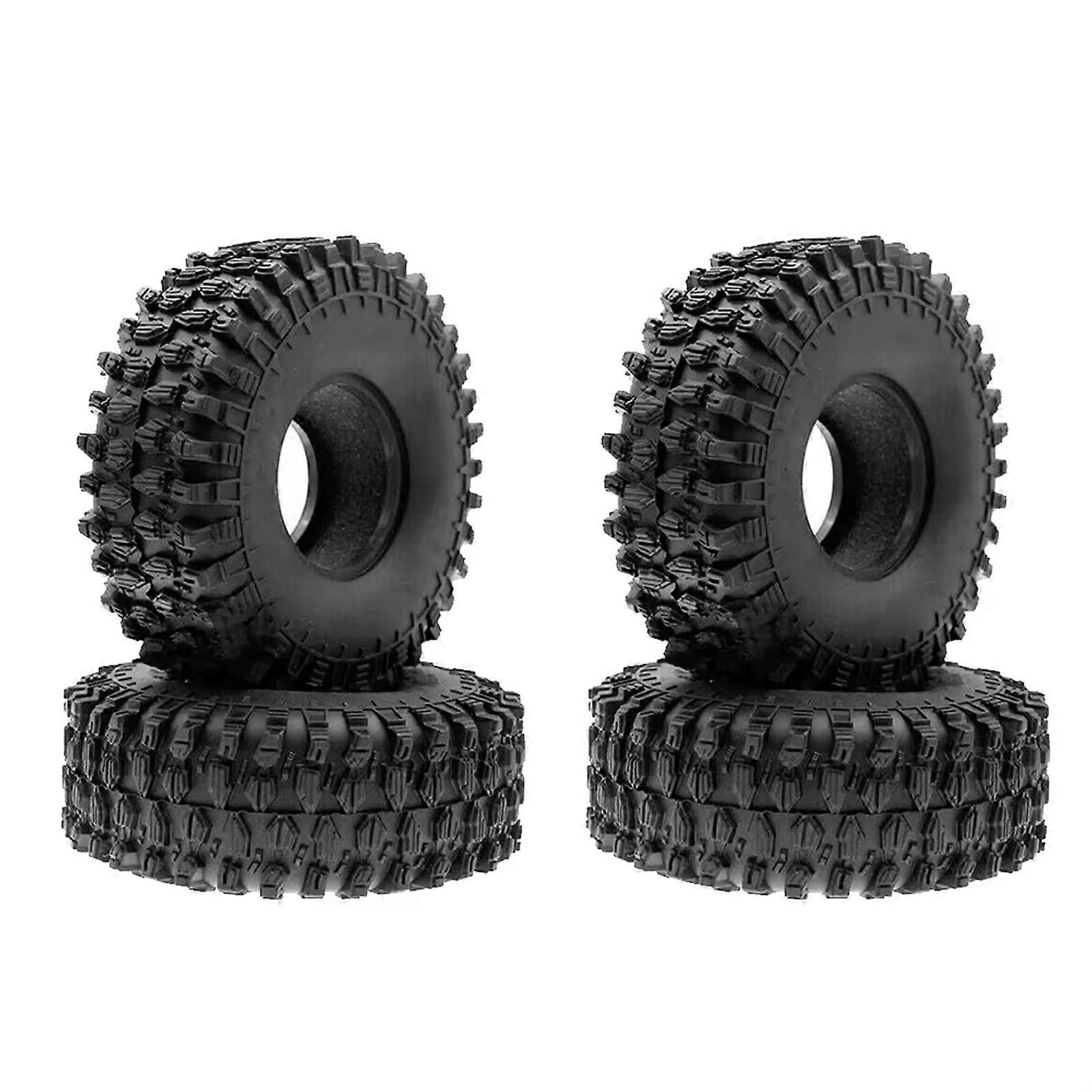 RC Tires Compatible With SCX10, 90046, D90, TRX-4 – 4-Piece Set, 120mm, 1.9 Inch Upgrade Accessories for Crawler Trucks