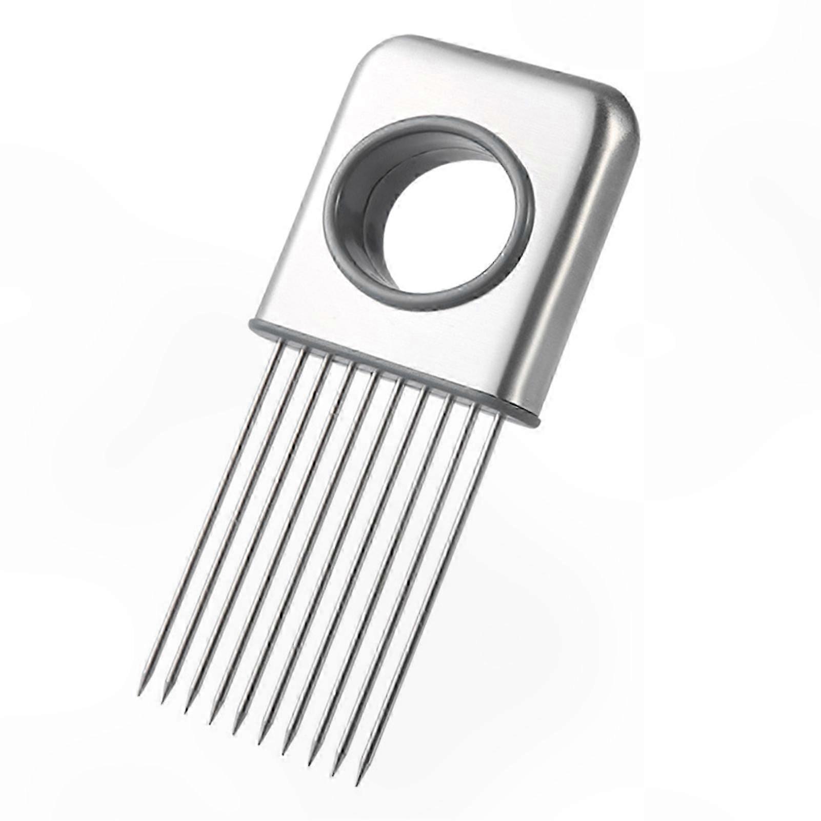 Stainless Steel Vegetable Slicer with Ergonomic Handle for Onion, Potato, Carrot, Tomato, Lemon, and Meat Preparation Tool