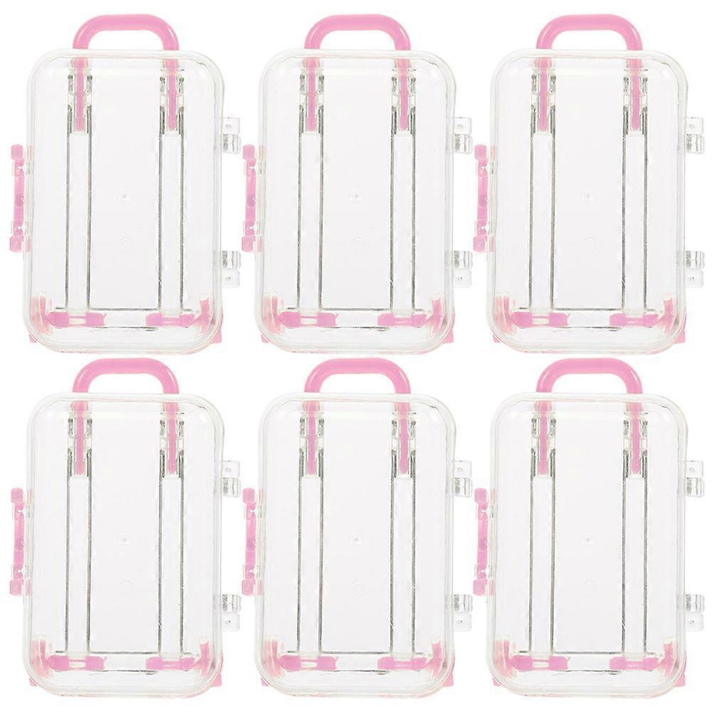 6 صناديق حلوى صغيرة لديكور المواد الوردية مثالية لهدايا الزفاف والحفلات