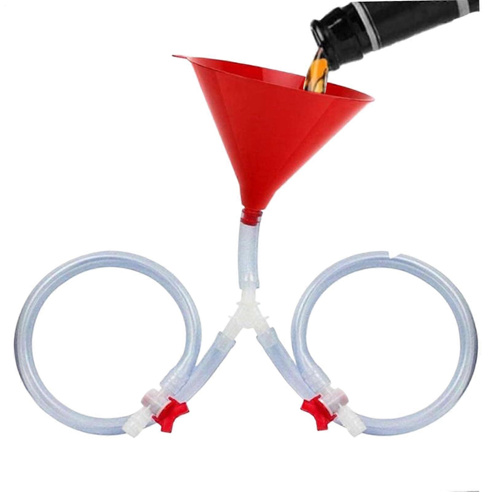 Bier Trichter Beer Funnel With Valve Reusable Accessory Splash-Proof Hose For Party Games BBQs Beach Trips Double Tube
