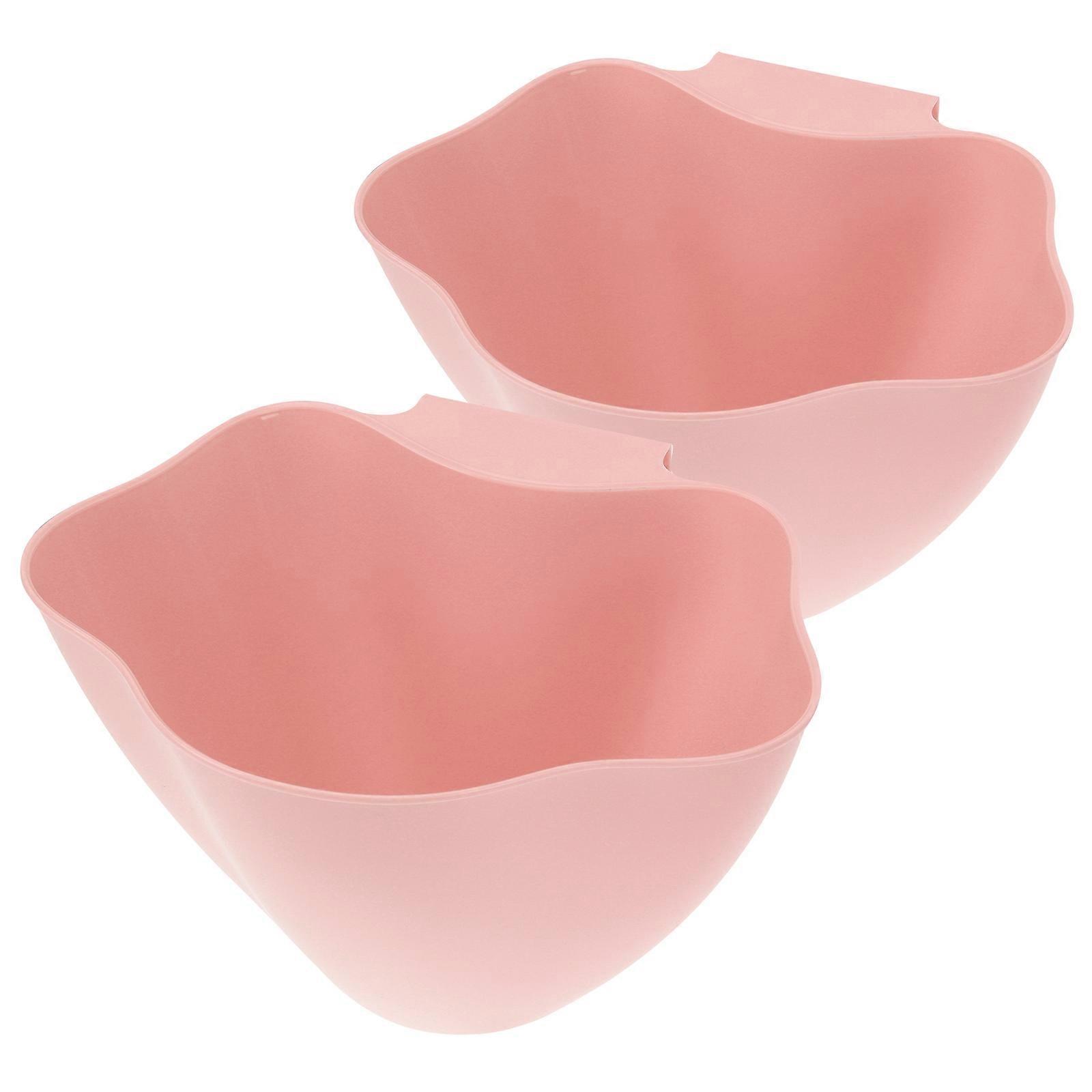 Pink Hanging Trash Can for Salon Cart Storage 2 Pieces PP Material