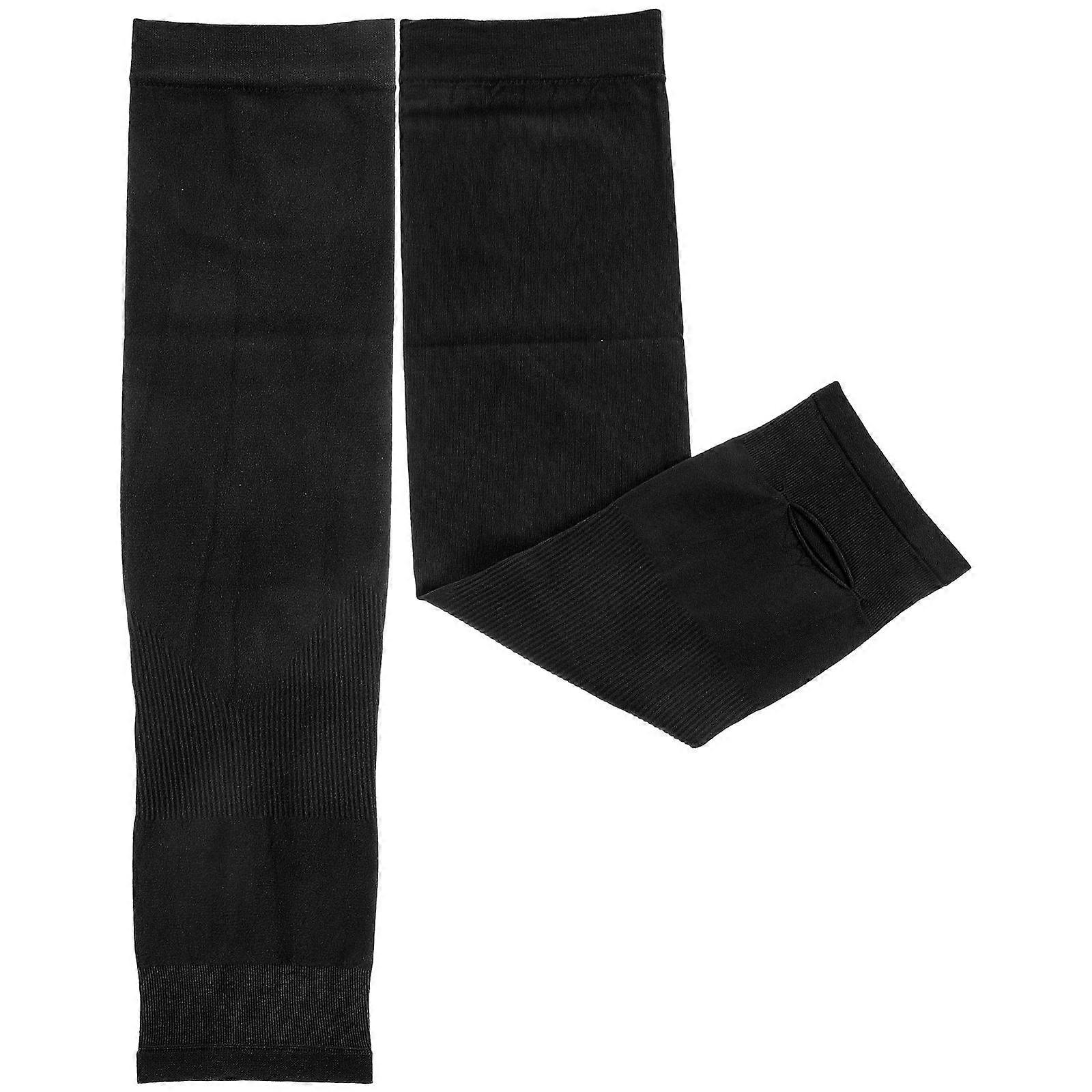 Sports Arm Protectors Summer Use 40.5x10cm Breathable Black 1 Pair