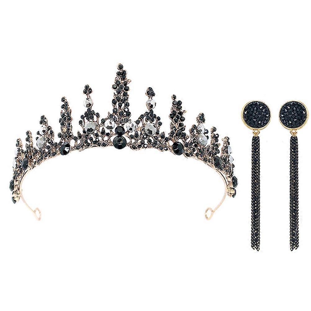Black Alloy Bride Earrings with Chic Design for Decoration Lightweight and Comfortable
