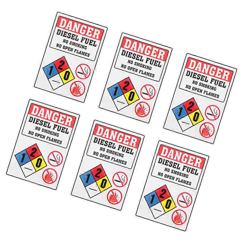 Fire Prevention No Smoking Sticker Sign For Parking Lots 6Pcs High Visibility And Easy To Install