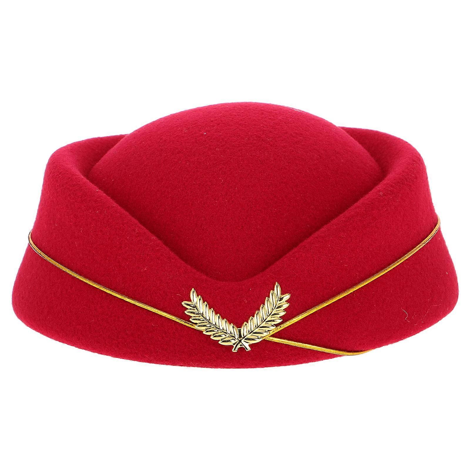 Elegant Felt Stewardess Hat for Cosplay, Stage Performances, and Themed Events – Unique Airplane Costume Accessory for Air Hostess Look