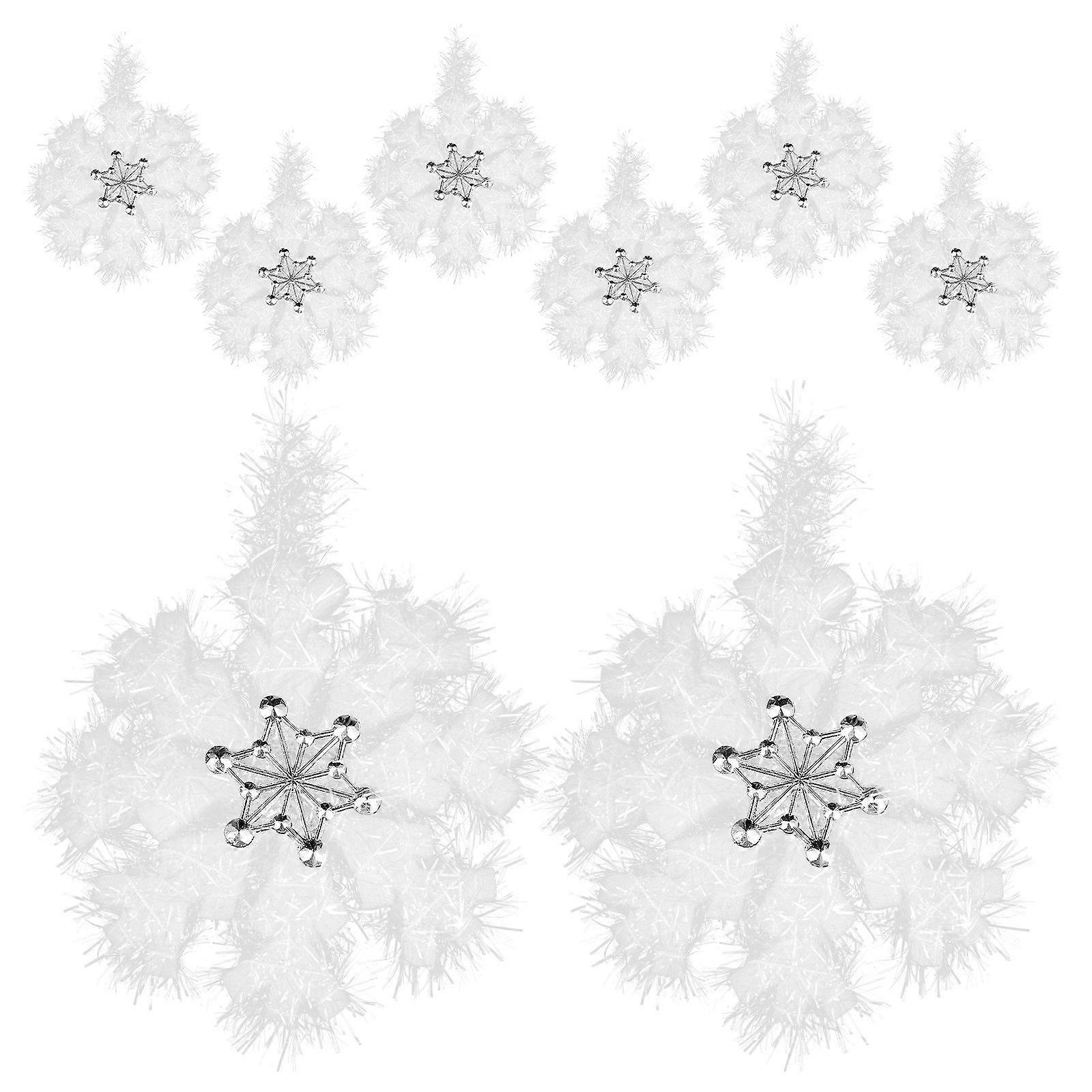 Sturdy Glittery Snowflake Ornaments 8pcs Christmas Tree Decorations for Home & Festive Ambiance