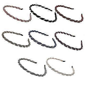 Elegantes diademas de metal para mujeres: cómodas diademas delgadas onduladas en 8 colores