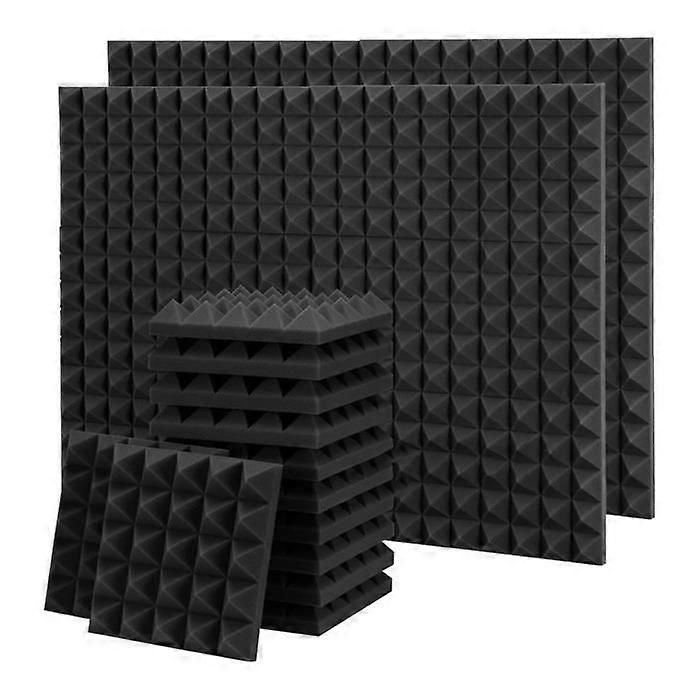 36 Pack Pyramid Acoustic Foam, 9.8 X 9.8 X 2 Inch Soundproof Foam, Sound Absorbing Panel for Wall, Studio, Home