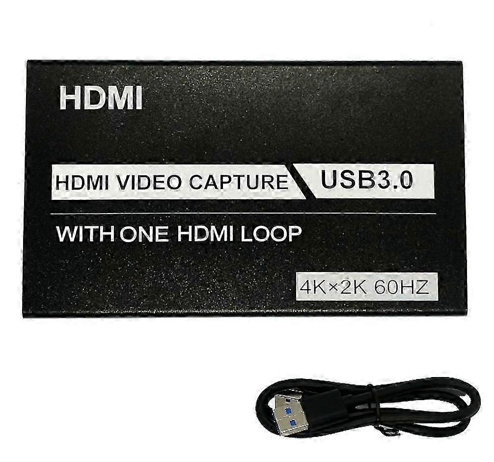 4K USB3.0 HDMI Video Capture With One HDMI Loop With Audio Microphone Game Live