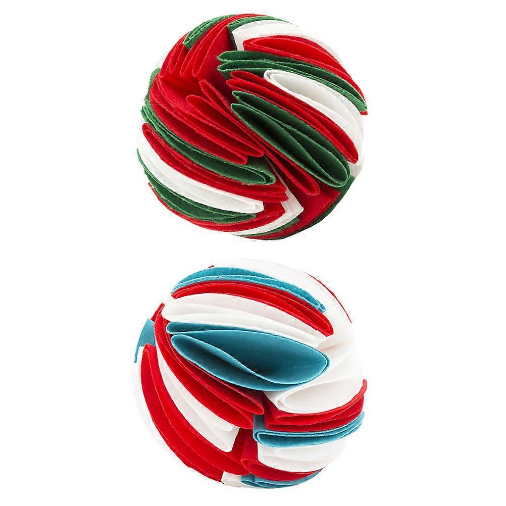 Snuffle Ball for Small Dogs 2Pcs Puppy Sniff Balls Interactive Play Multi Felt Material to Encourage Foraging Skills
