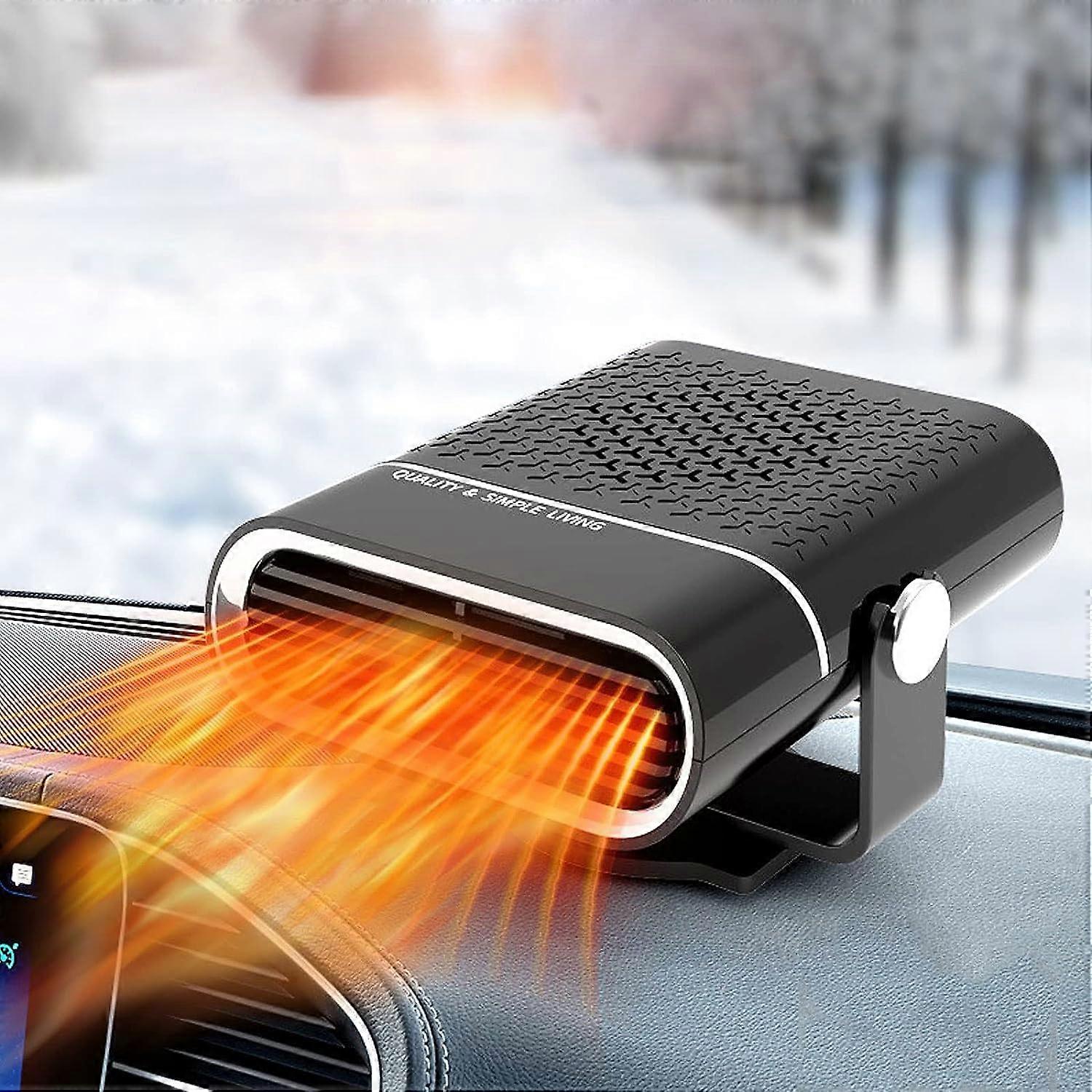 Car Heater 12V 150W 2-In-1 Heater and Fan Portable Defroster With 360 Degree Rotating Base For Car Windscreen