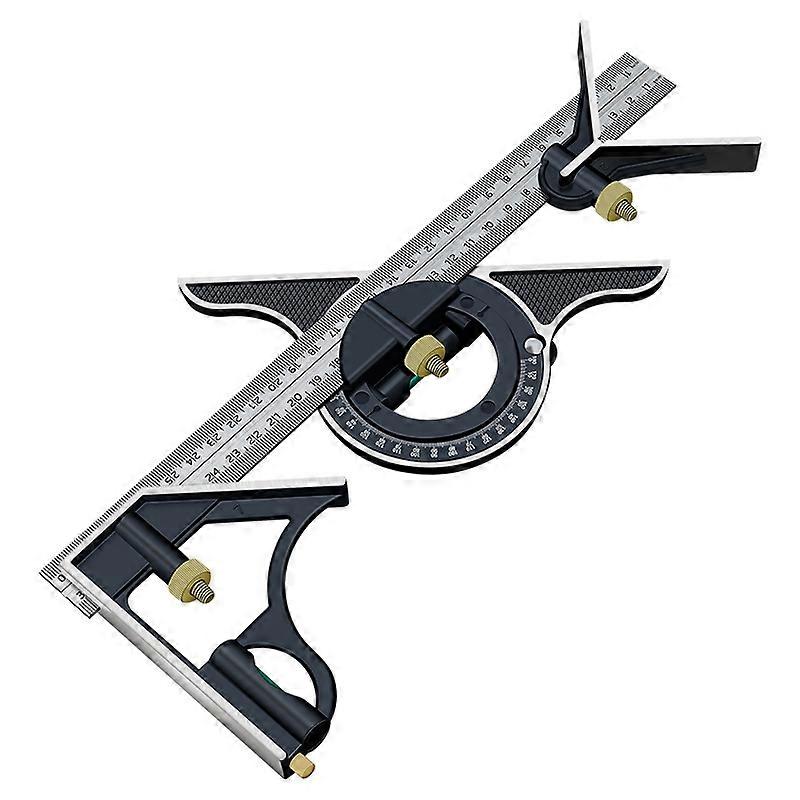 ,Combination Square Multifunctional Carpenter Ruler Metal Adjustable Angle Square Carpenter Tool,300MM