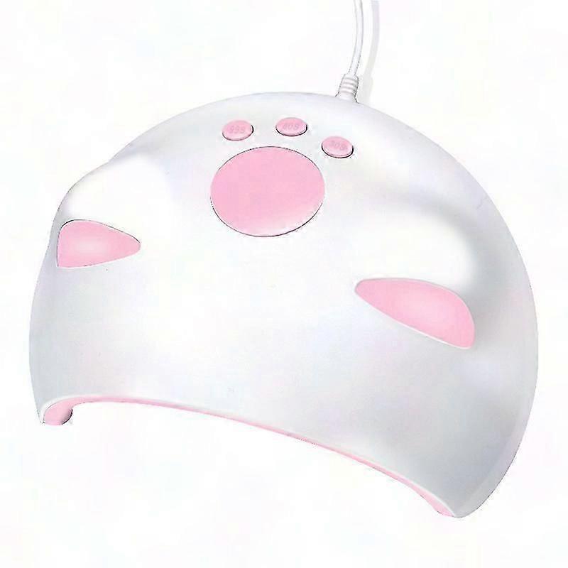 USB Cat Shaped Nail Dryer Lamp with 3 Timers, Auto Sensor, LCD Display, 60W