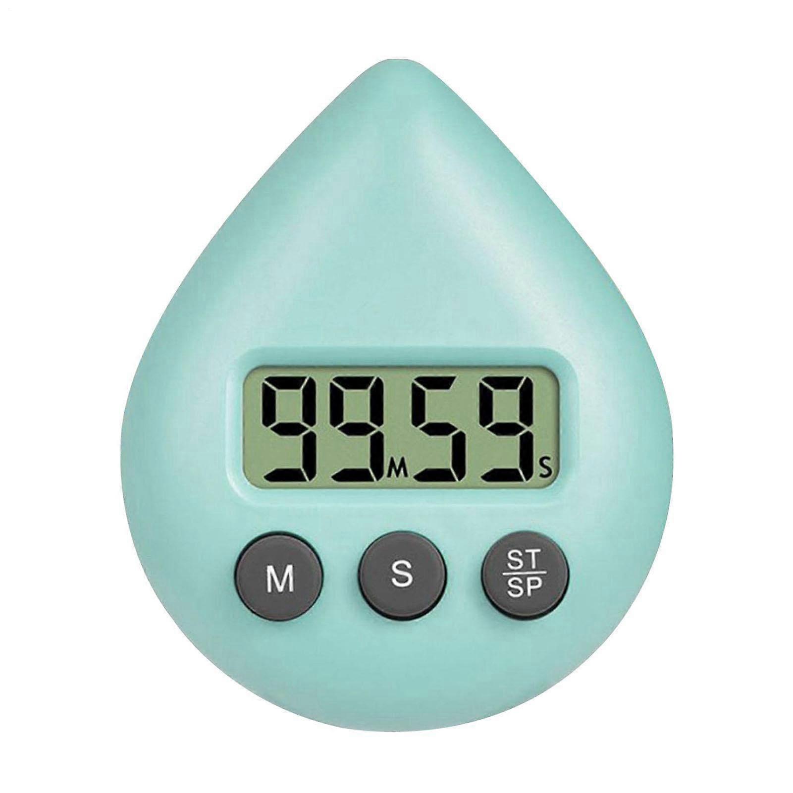 Shower Timer Clock Waterproof Bathroom Timer With Digital LED Display, Suction Mount, ABS Plastic, Saves Water Cyan Blue