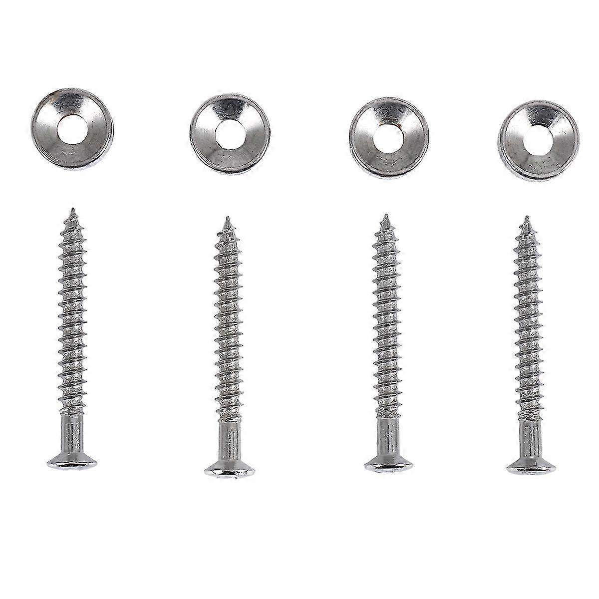 Set of 4 Guitar Bass Neck Joint Ferrules with Bushings and Matching Screws