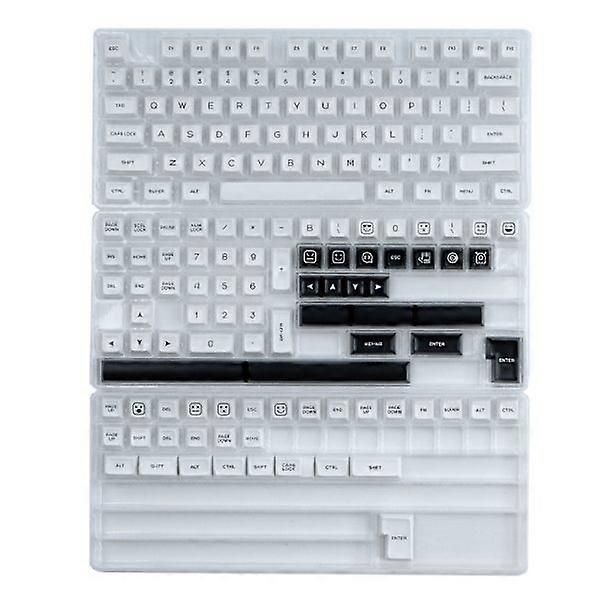 160 Keys QXA Profile Arc Theme Keycaps Black White 160 Keys Double Shot Keycap Set for Mechanical Keyboards