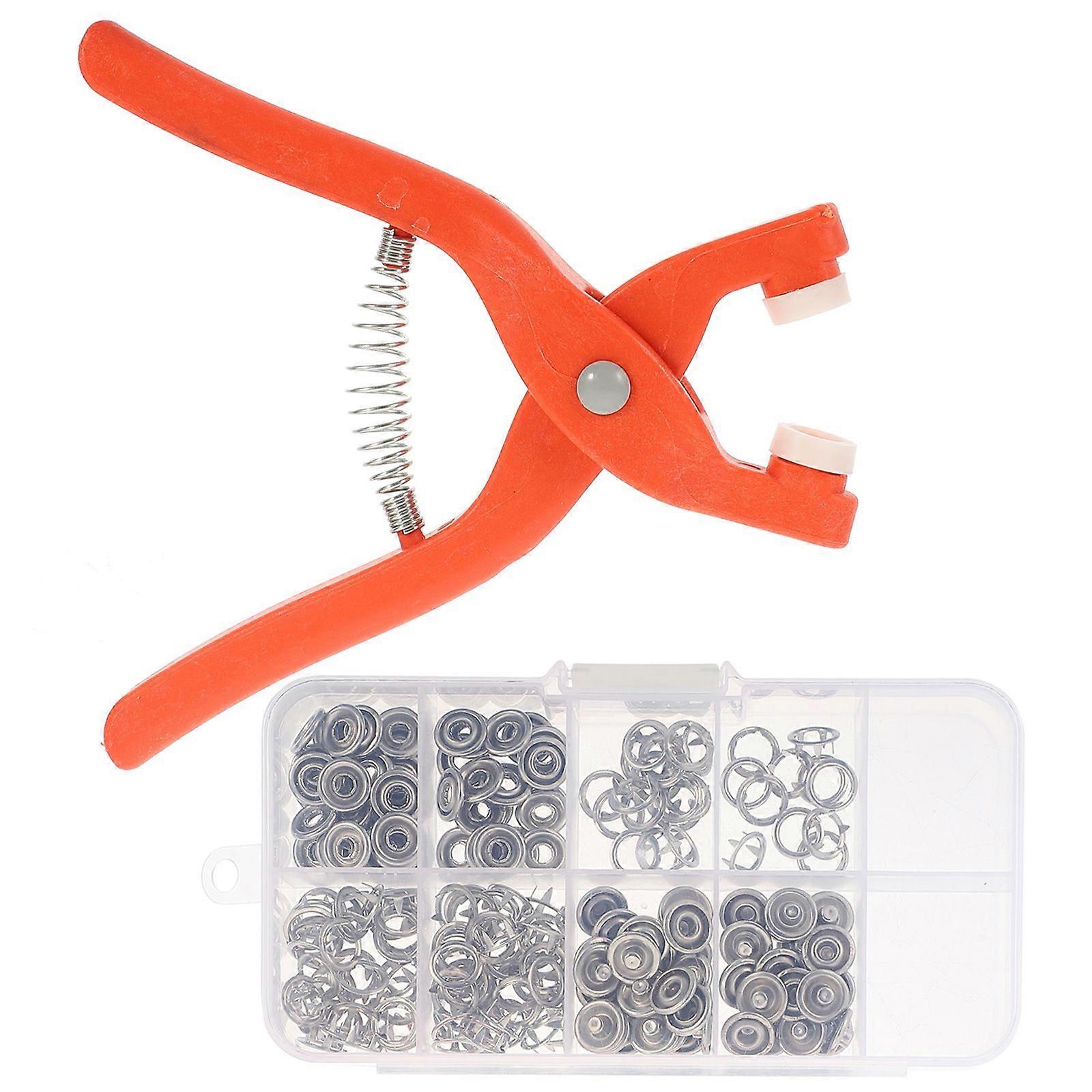 1 set of Open-Ring Snaps No-Sew Button Fasteners Studs Fastener Pliers Press Tool