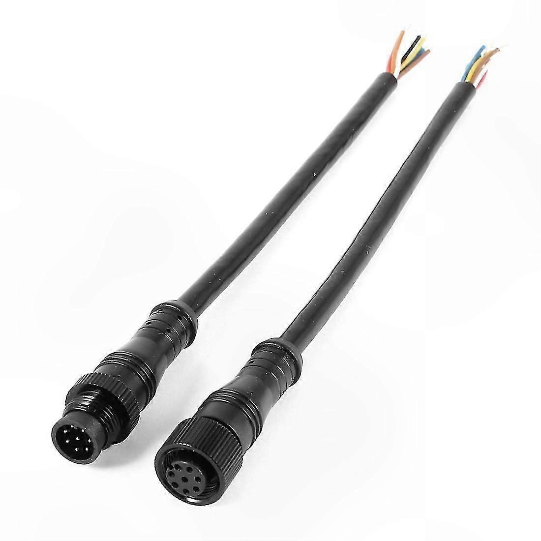 Waterproof 8-Pin Male/Female Connector Cable - Black