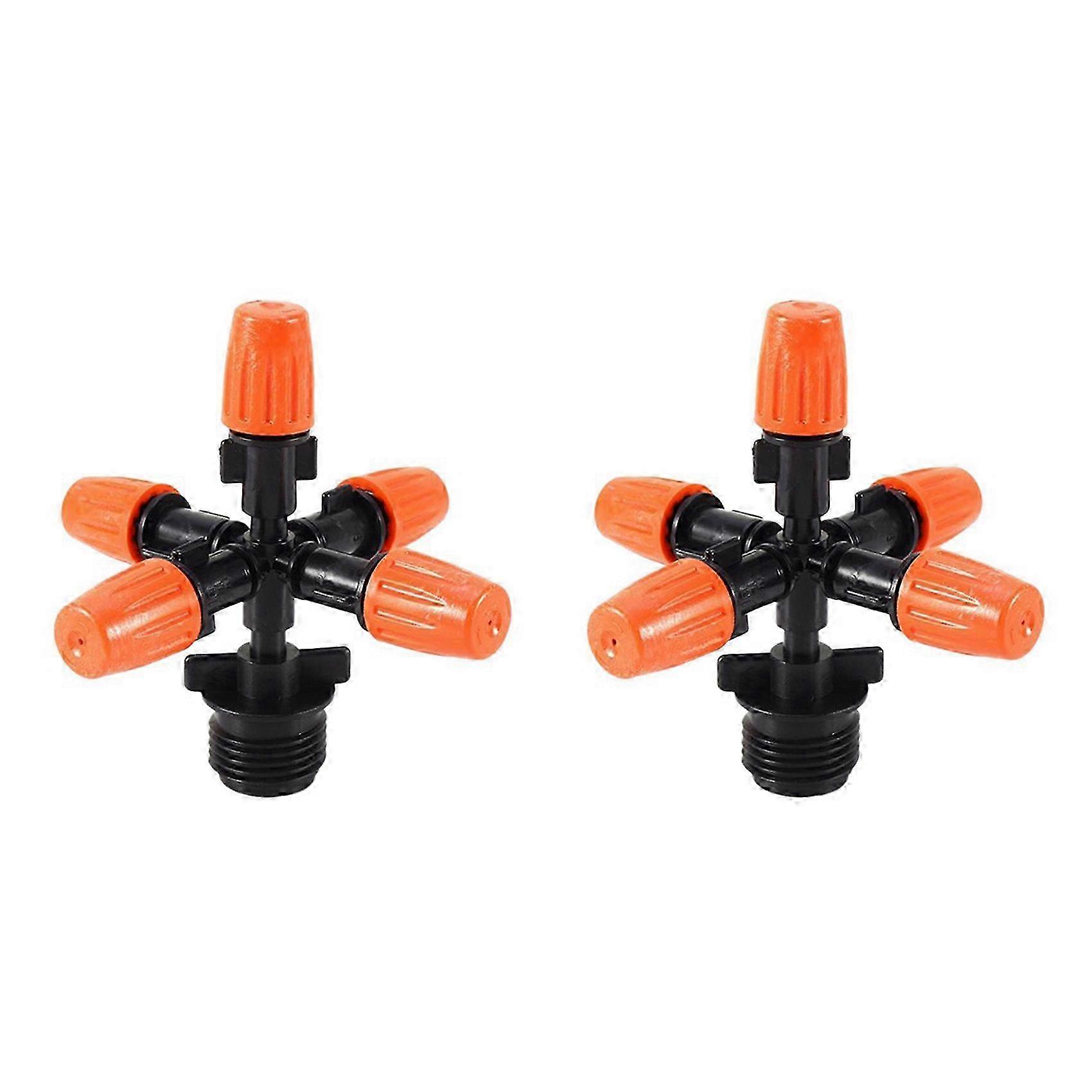 2X Automatic Garden Sprinklers for Grass & Lawn - 360° Rotating Water Sprinkler with 5 Nozzles