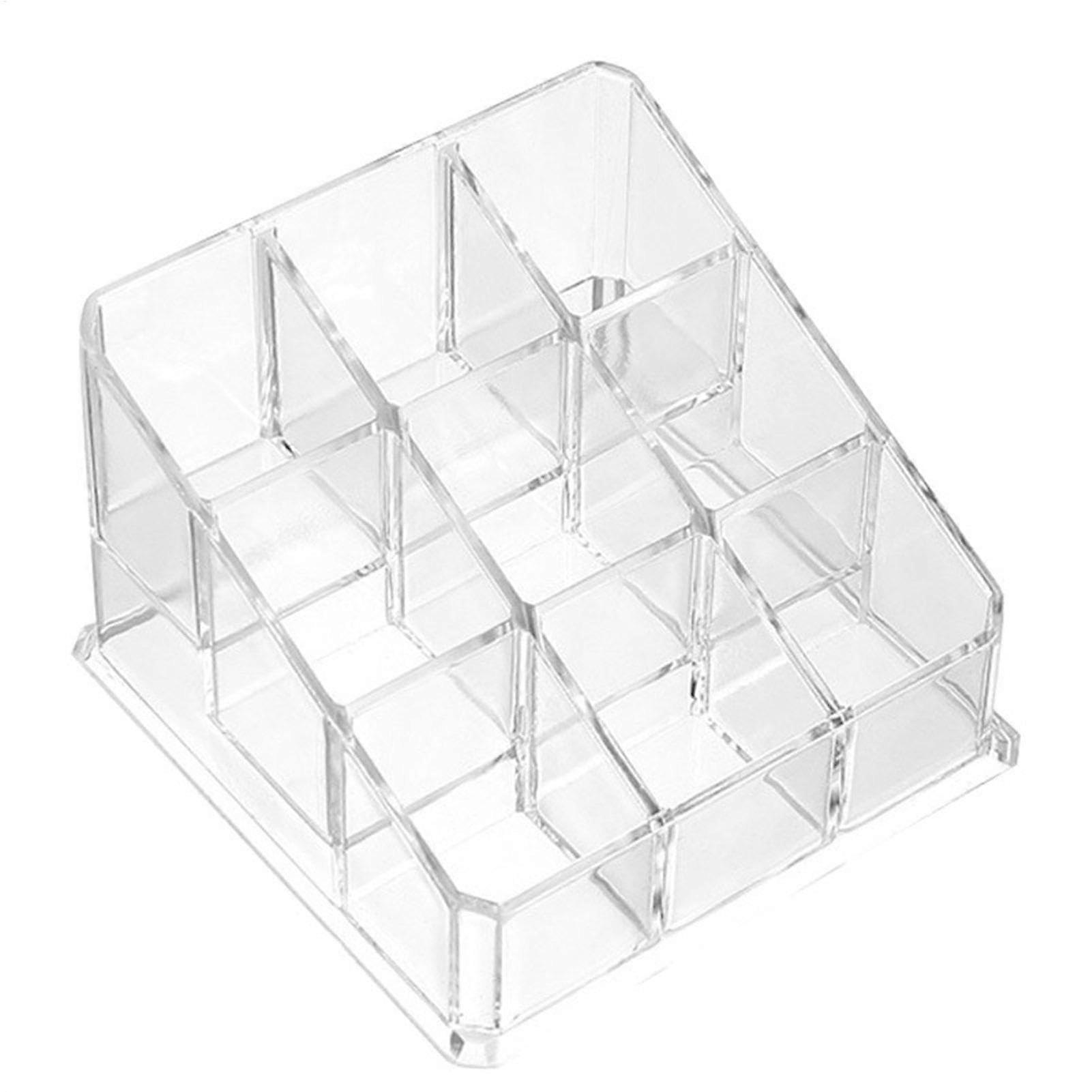 Lipstick Holder Acrylic Lipstick Storage Organizer Clear Lipstick Holder 9 Large Grids Display Case For Lip Gloss Tubes