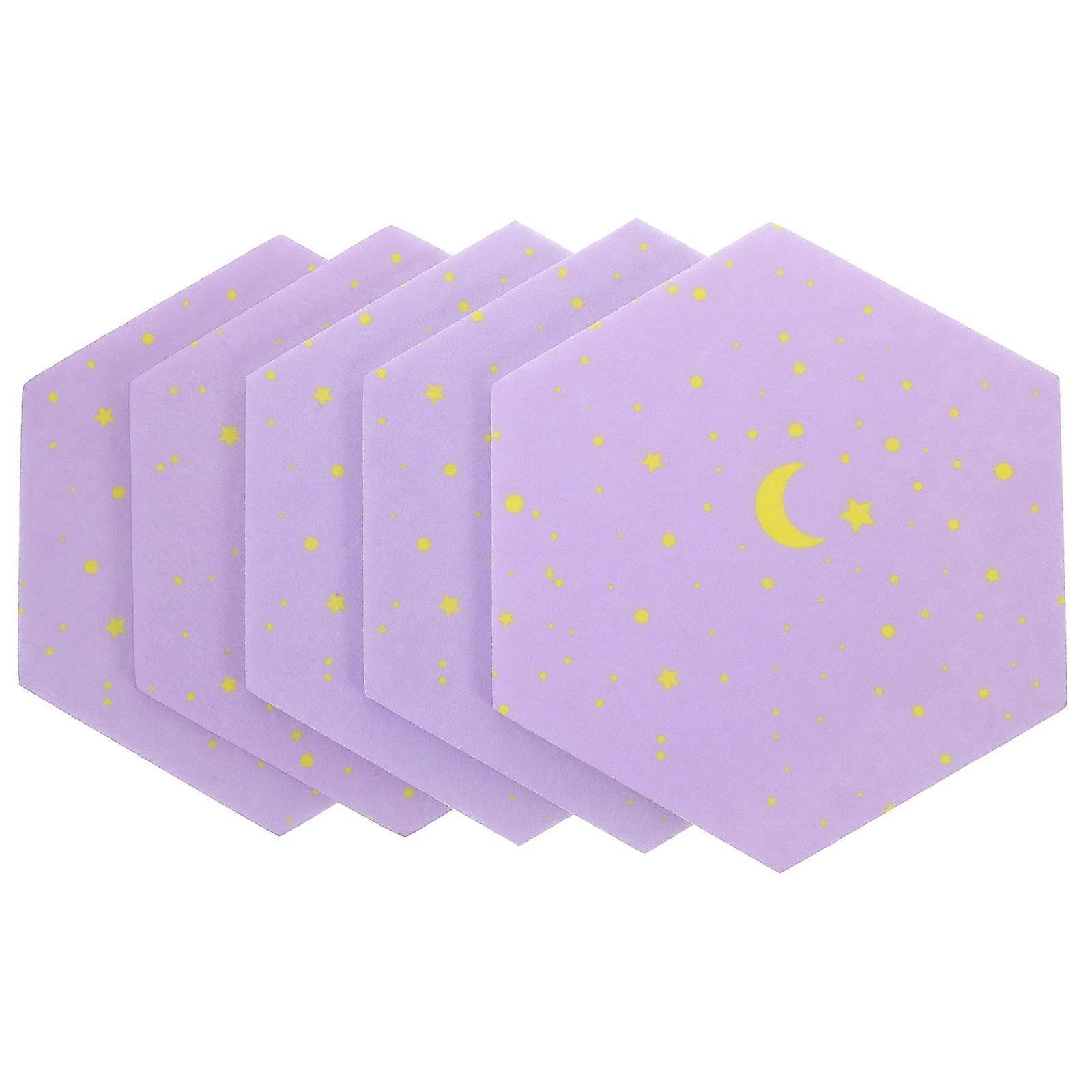 Hexagon Felt Mats Soundproofing Felt Board Wall 5Pcs for Office Decor