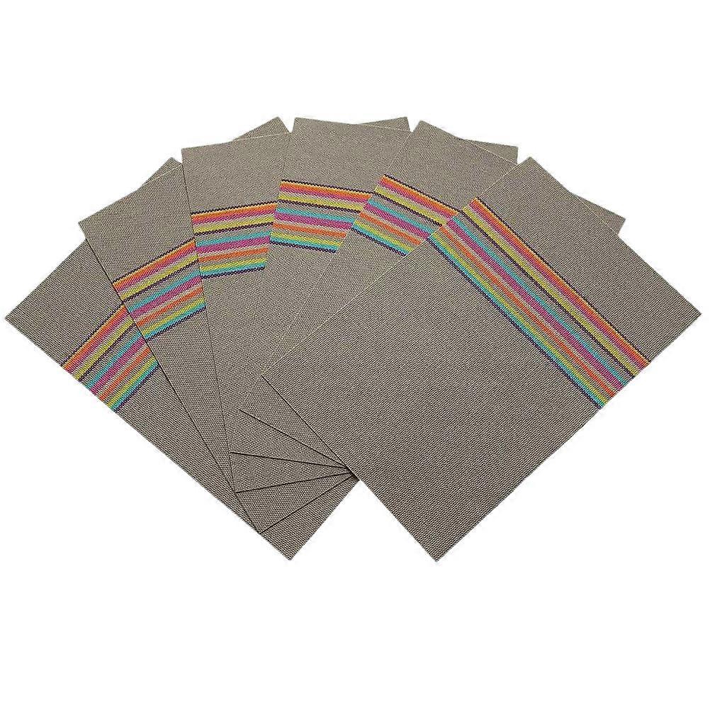 Stain Resistant Placemats with Heat Insulation PVC Material for Home Use Grey Color Simple Design Non Skid 6 Pieces