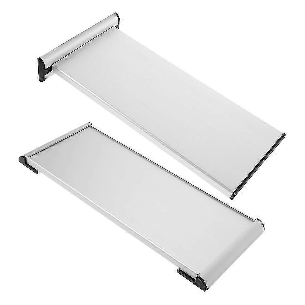 Namnskyltshållare Väggmonterad Kontorsdörrskylt Identifiering Silver 12*28 Dubbelsidig 2st