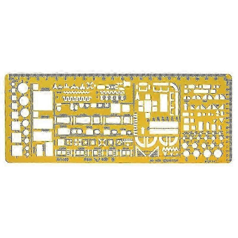Professional Architectural Template Ruler Drawing Stencil Measuring Tool Student