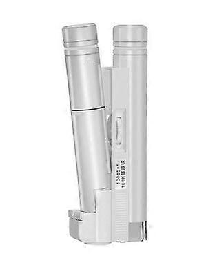 Portable Handheld Microscope 40x High Magnification Pocket Microscope Loupes Magnifying Tools For Collectors Jewelry Coins And Stamps White