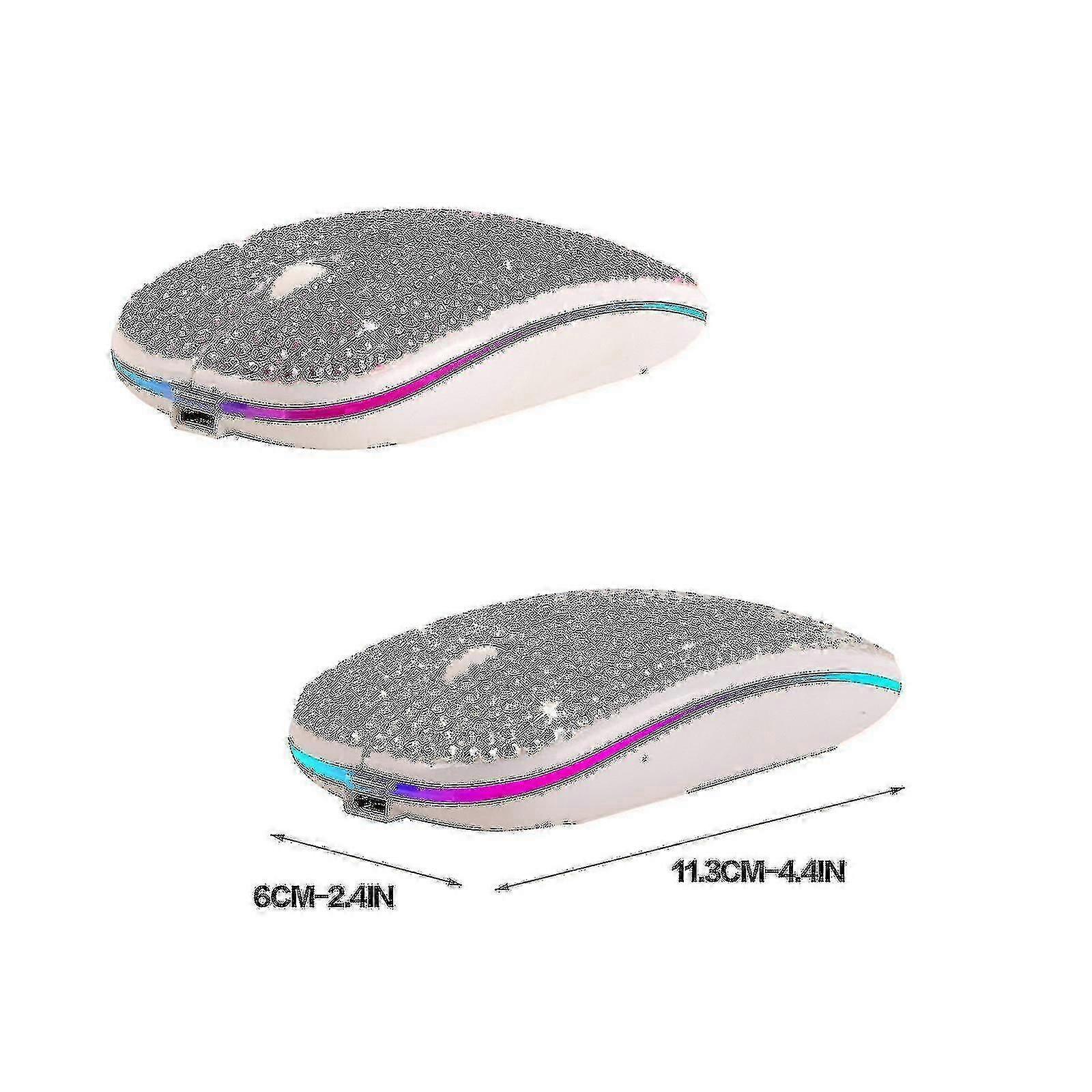 Dazzling Rechargeable 2.4ghz Ultra Thin Wireless Mouse Covered Wwith Crystal