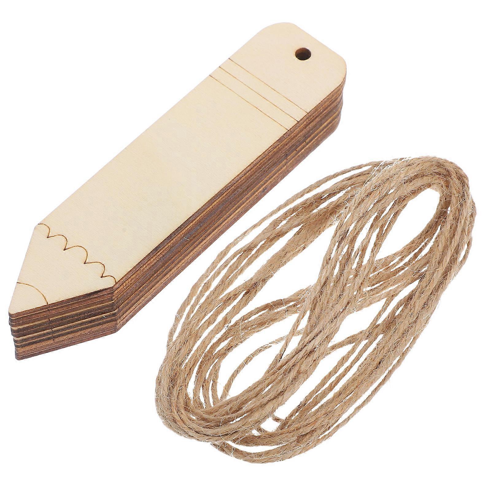 Wooden Bookmarks DIY for Crafts 6Sets of Blank Wood Tags with Holes