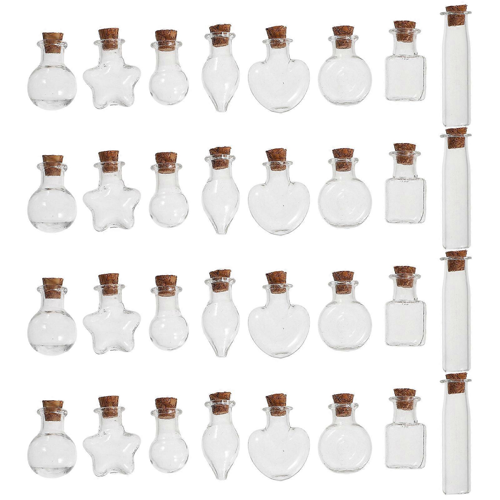 Mini Glass Bottles Clear Glass Wish Bottles for Storage 144 Pieces