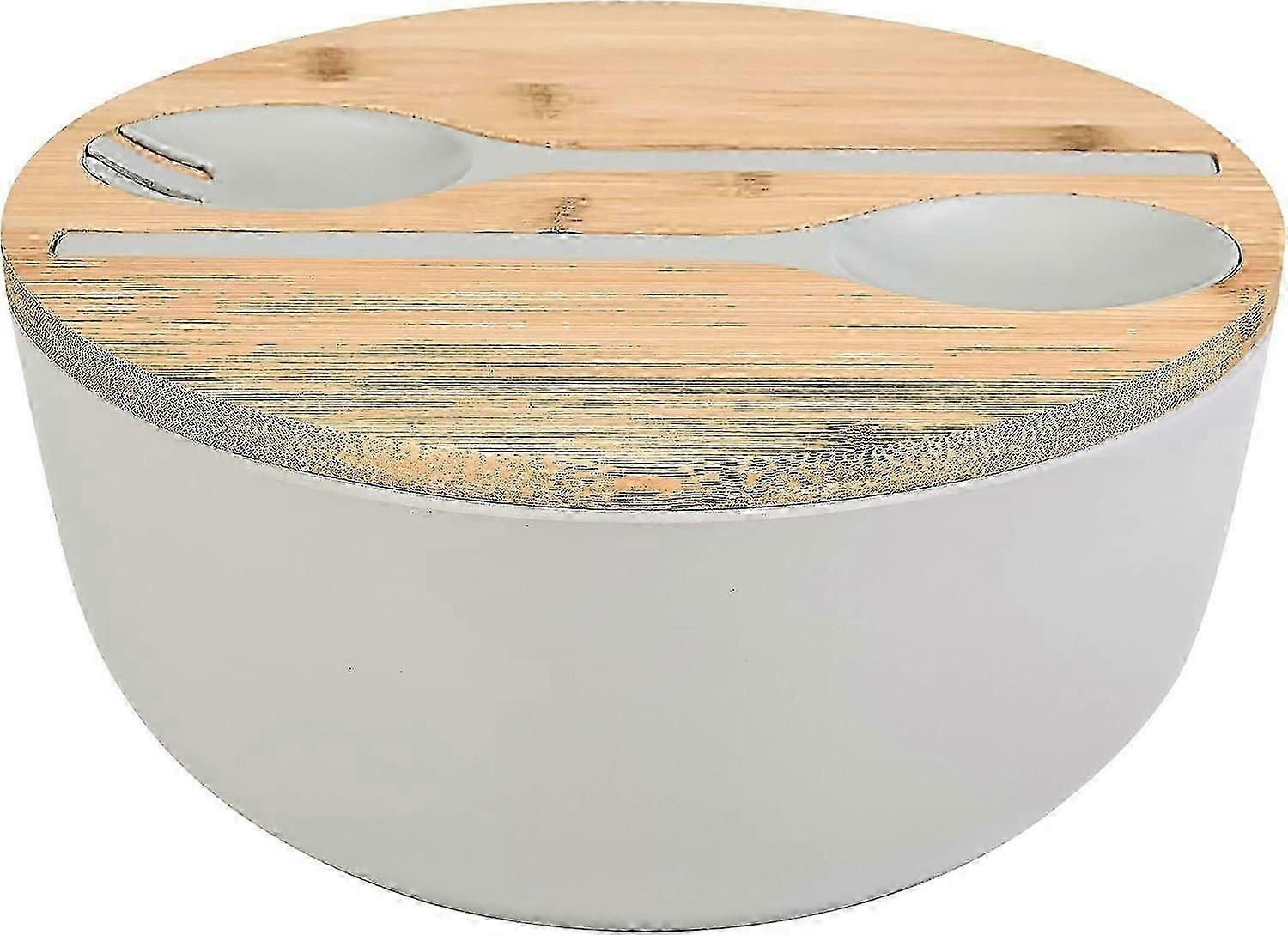 Bamboo Fiber Salad Bowl com servidores Set-Large 9,8 polegadas misturando tigelas