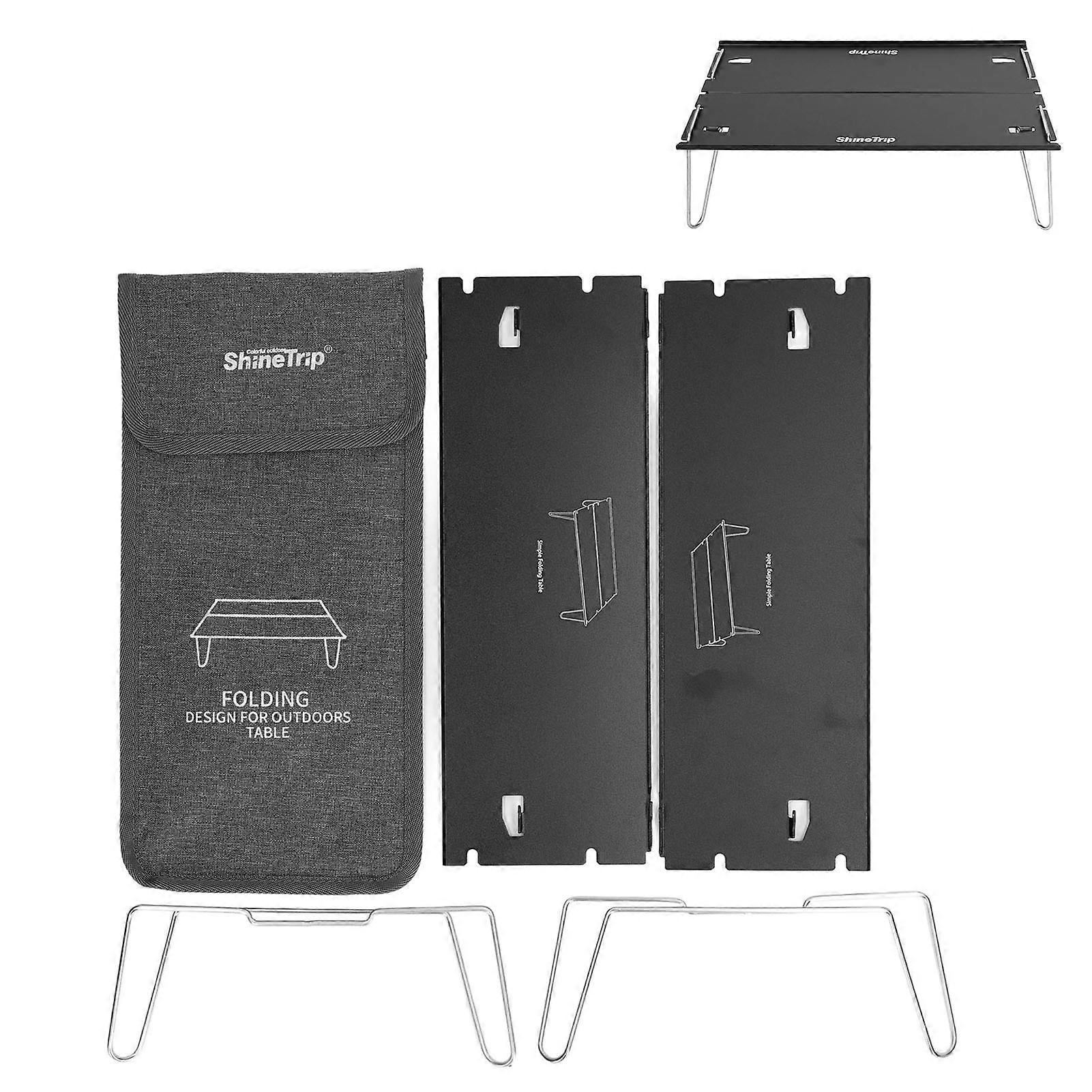 Table de camping pliante d'extérieur, portable, en alliage d'aluminium, ultra légère, mini table pliante multifonction, noire