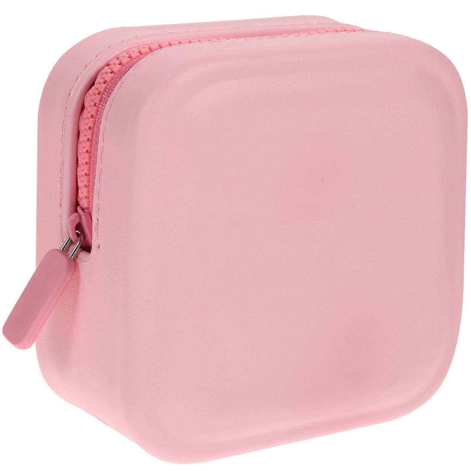 Portable Electronic Accessories Bag for Travel Pink Eva Material with Cable Storage Utility 1Pack