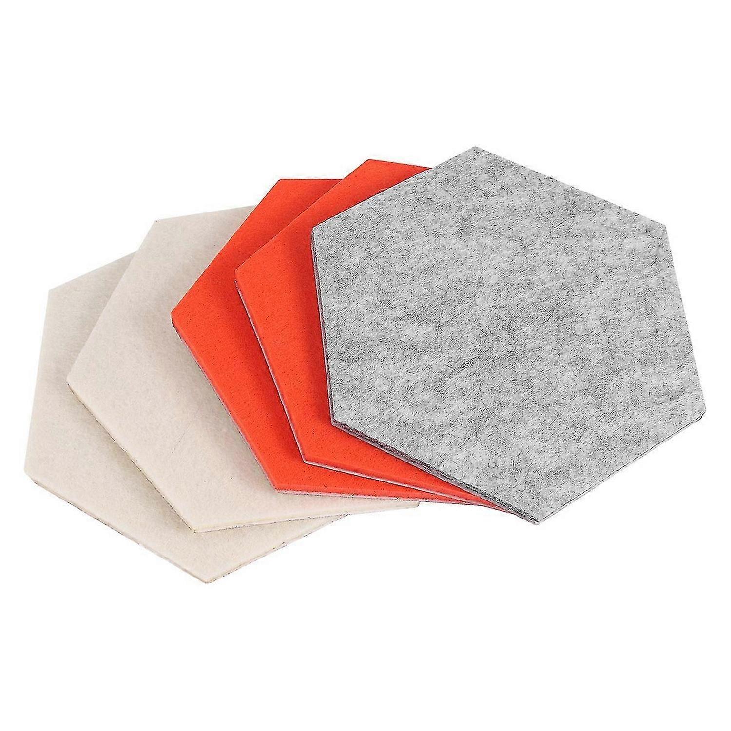 5Pcs / Set Hexagone Feutre Planche Hexagonal Feutre Autocollant Mural Multifonction 3D Décoratif Maison Message Boa