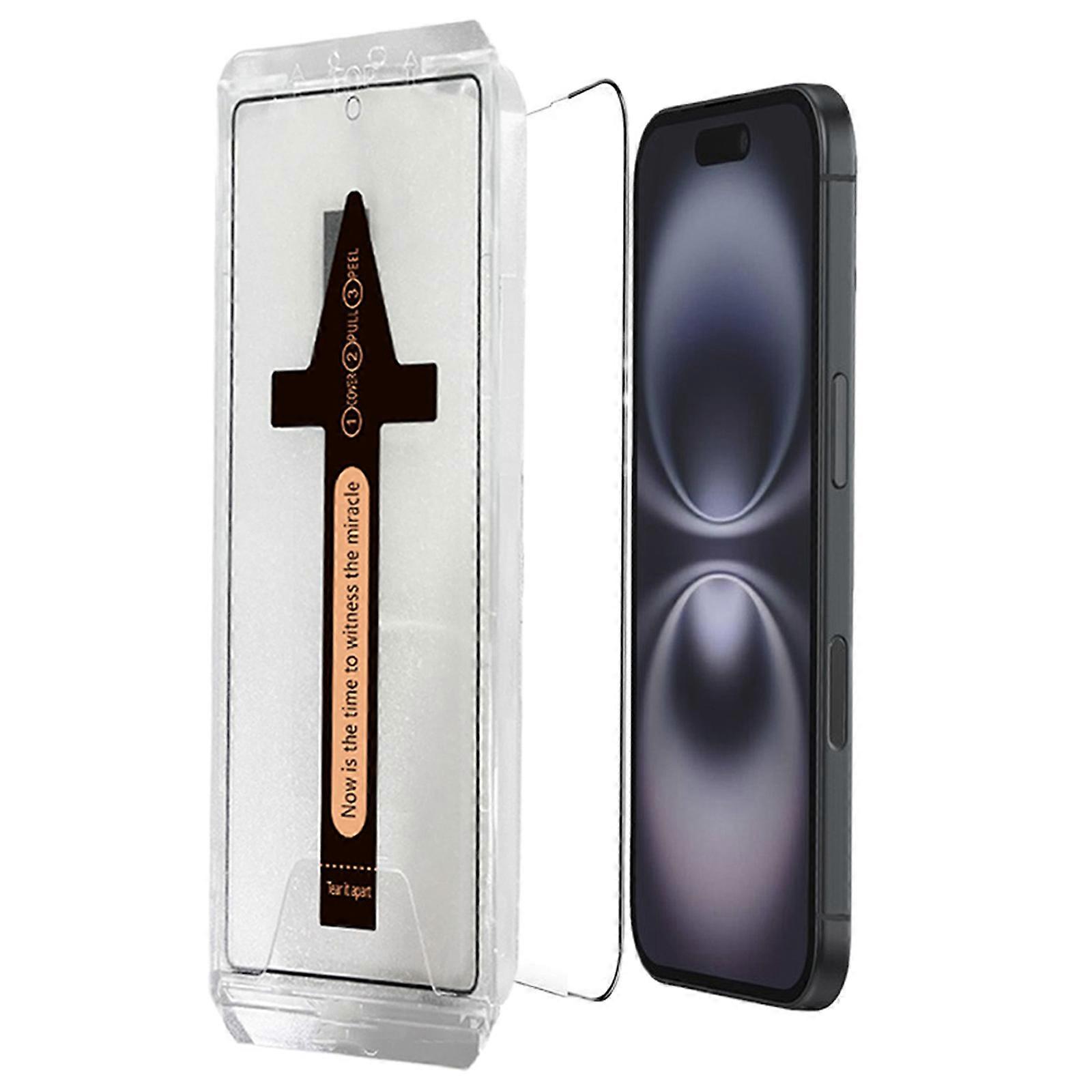 TKdaddy For iPhoneエア強化ガラスHDクリアスクリーンプロテクター、自動ダスト除去ツール付き