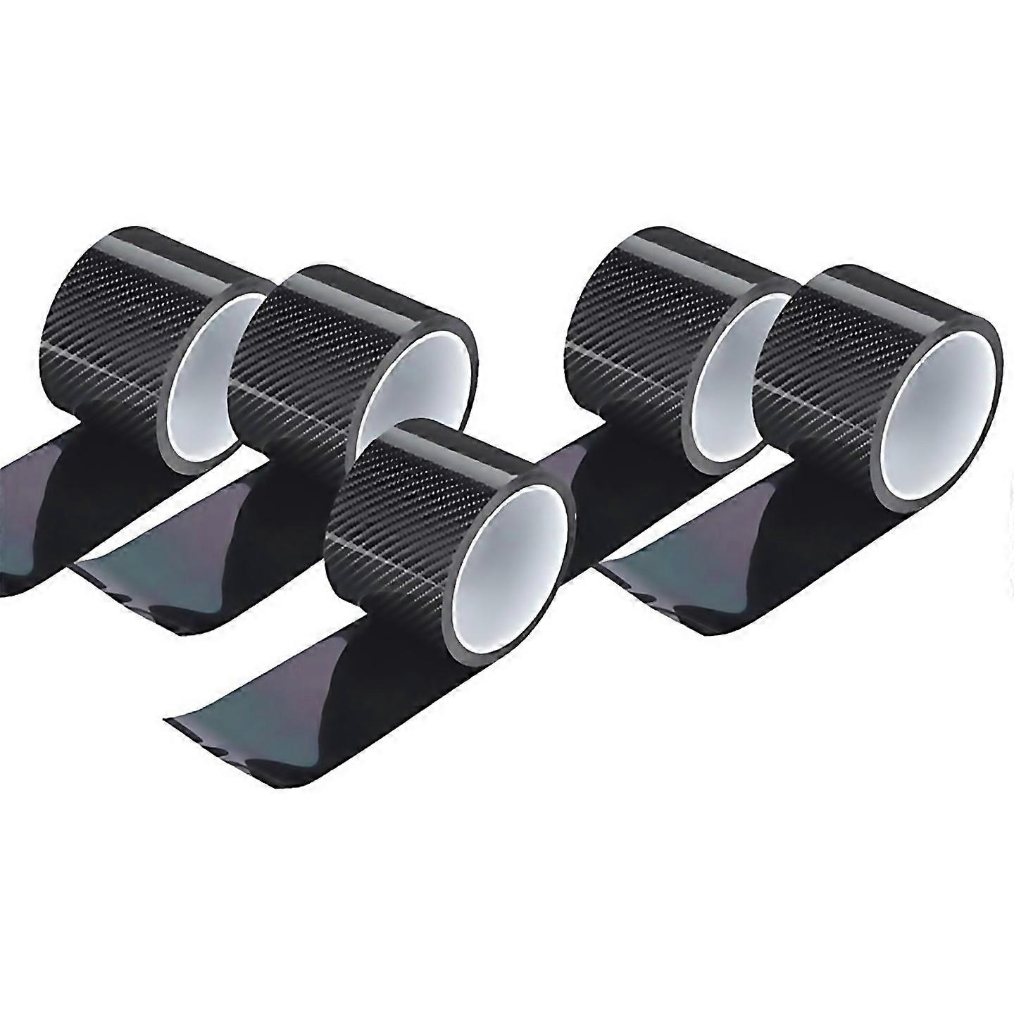 For 5pcs 3d Carbon Fiber Stickers Car Paste Protector Strip