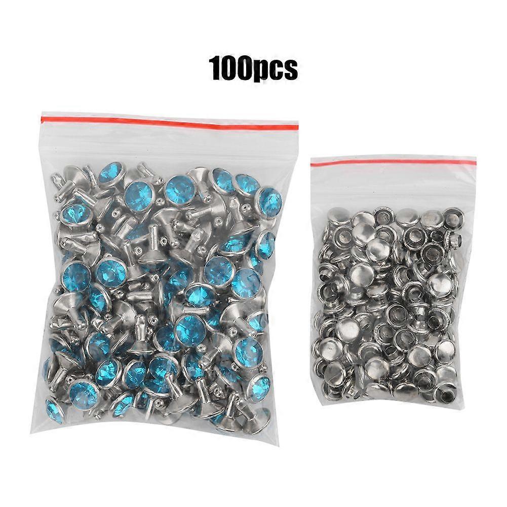 B Acrylic Diamond 8mm Decorative DIY Stud Clothing Accessory 8mm Silver Edge CrystalShallow Blue