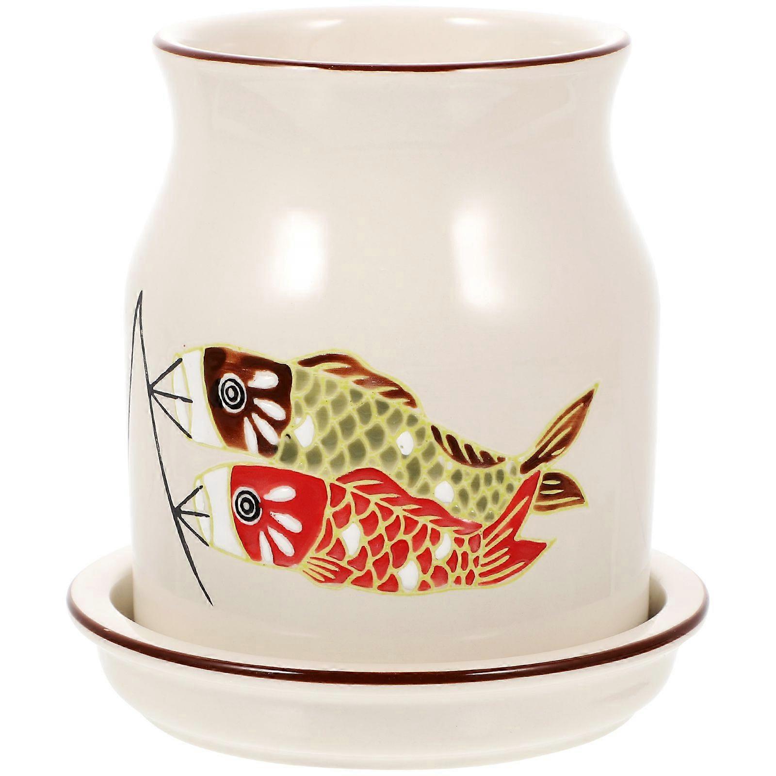 Kitchen Desktop Chopstick Holder Ceramic Cutlery Holder Multi-function Spoon Holder