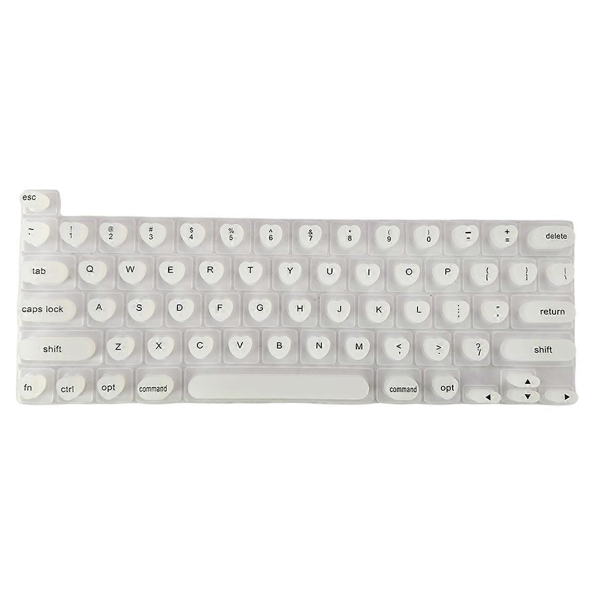 Silicone Keyboard Film Protective Cover Portable Long Nails Typing Keyboard Protect Silicone Pad Easy Typing White