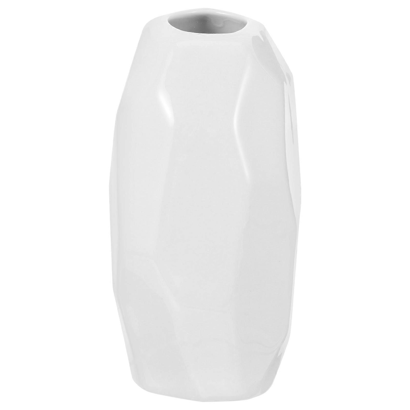 Decorative Ceramic Vase for Hydroponic Flower Pot 4Pcs White Set